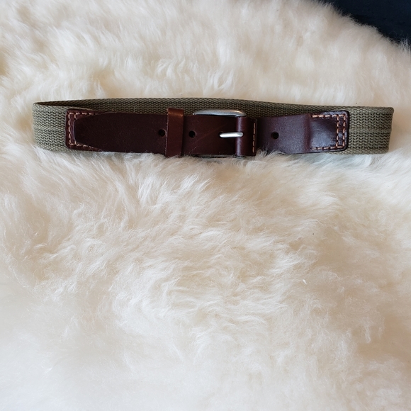 Leather & Canvas Khaki Belt 28" Legnth - Picture 5 of 8